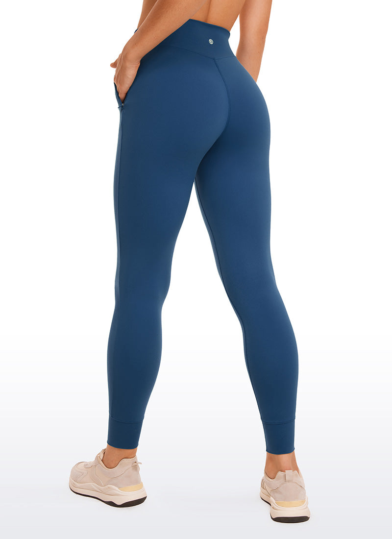 CRZ YOGA Damen Butterluxe Sport Sporthose mit Taschen - 69cm FRANZÖSISCHE MARINE