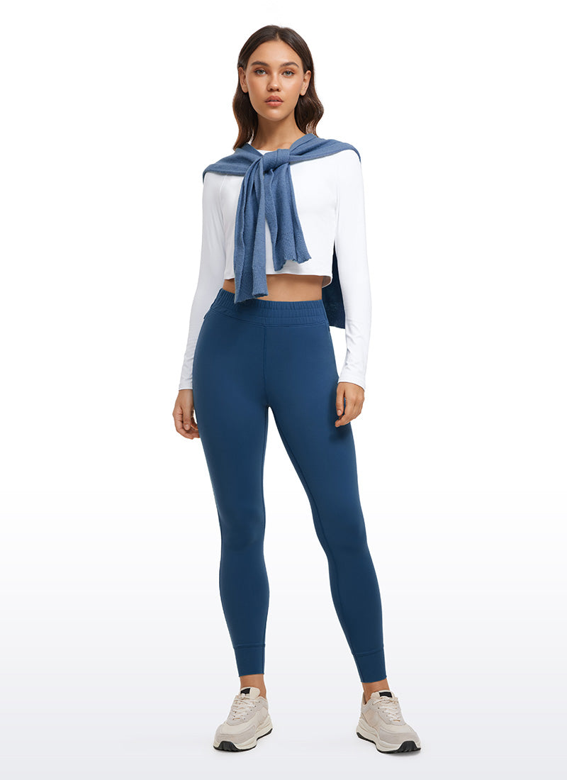 CRZ YOGA Damen Butterluxe Sport Sporthose mit Taschen - 69cm FRANZÖSISCHE MARINE