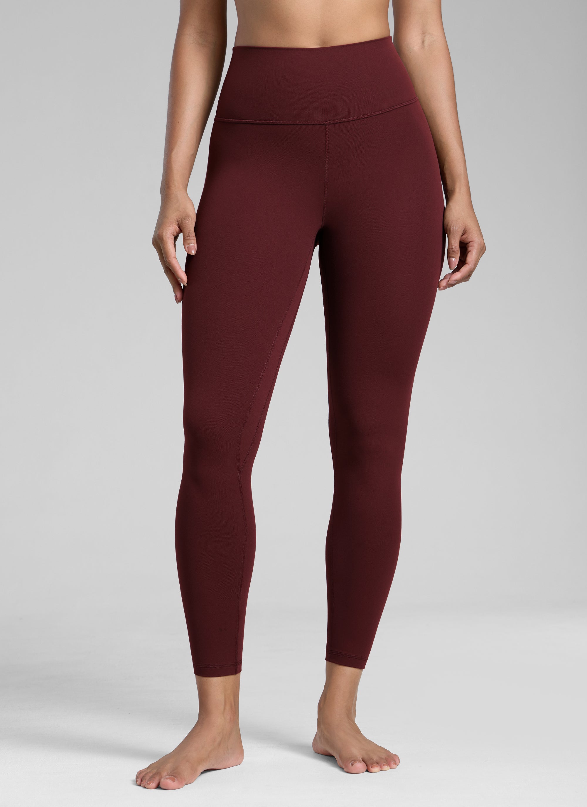 CRZ YOGA Damen Butterlift High Waist Workout Leggings - 64cm Roter Merlot