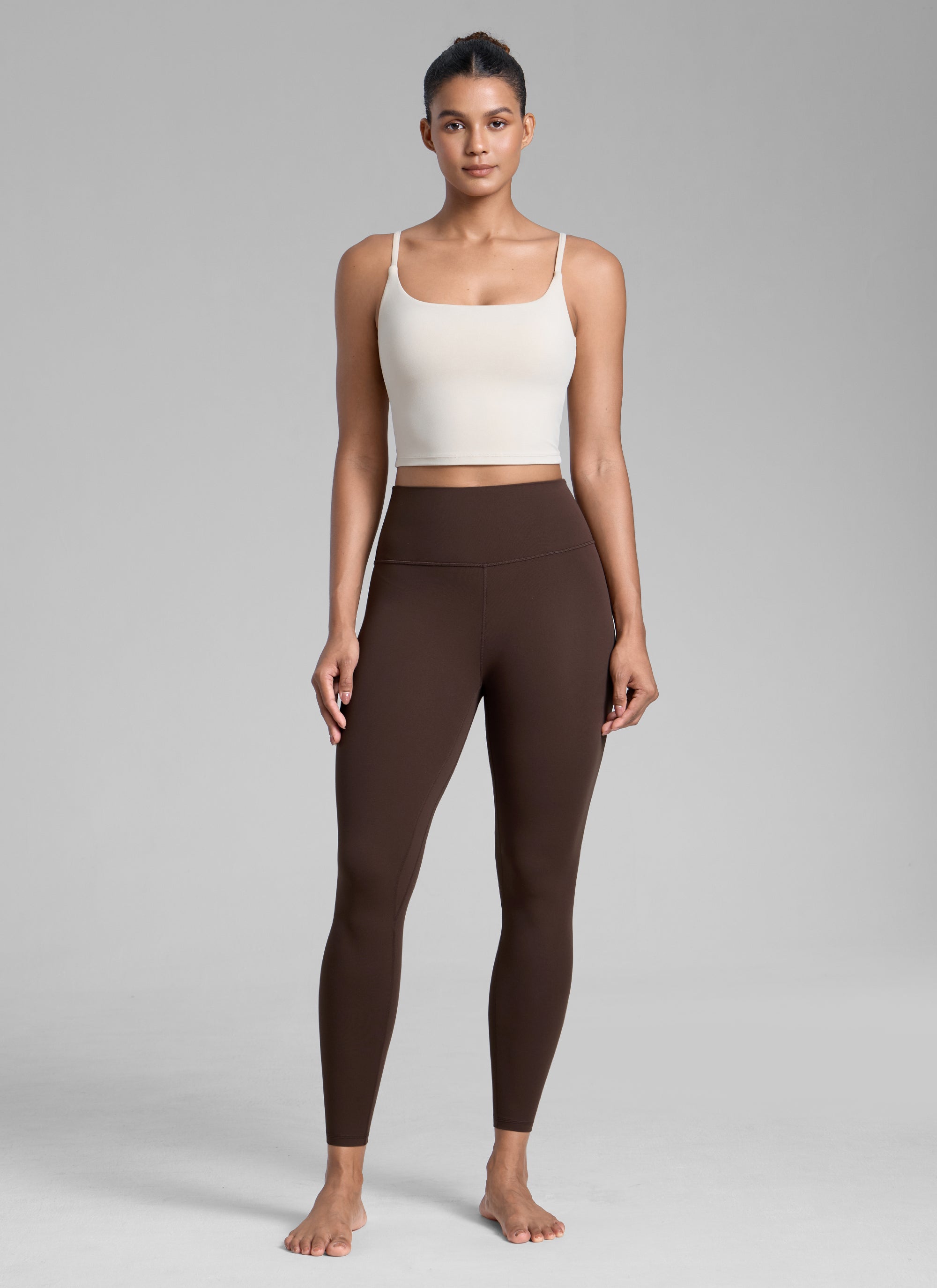 CRZ YOGA Damen Butterlift High Waist Workout Leggings - 64cm Heißes Fudge-Brown