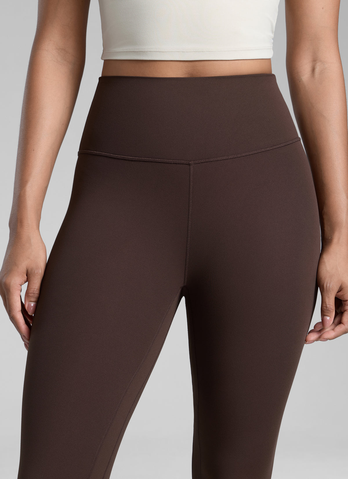 CRZ YOGA Damen Butterlift High Waist Workout Leggings - 64cm Heißes Fudge-Brown