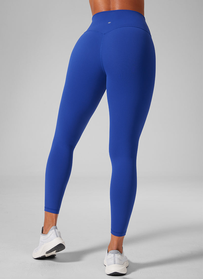 CRZ YOGA Damen Butterlift High Waist Workout Leggings - 64cm Wellen Blau