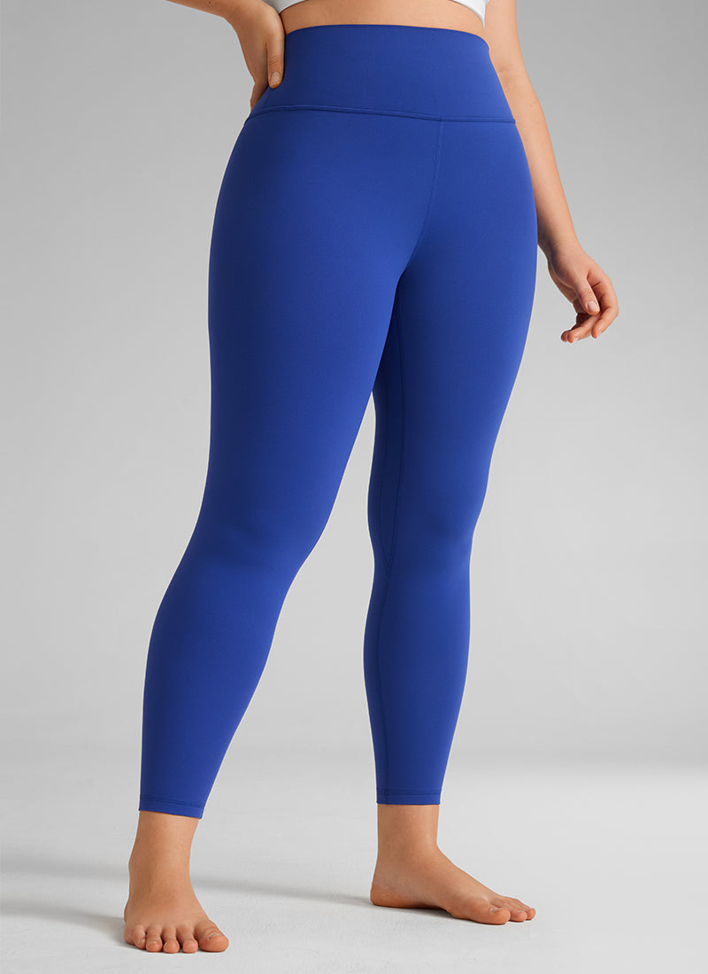 CRZ YOGA Damen Butterlift High Waist Workout Leggings - 64cm Wellen Blau
