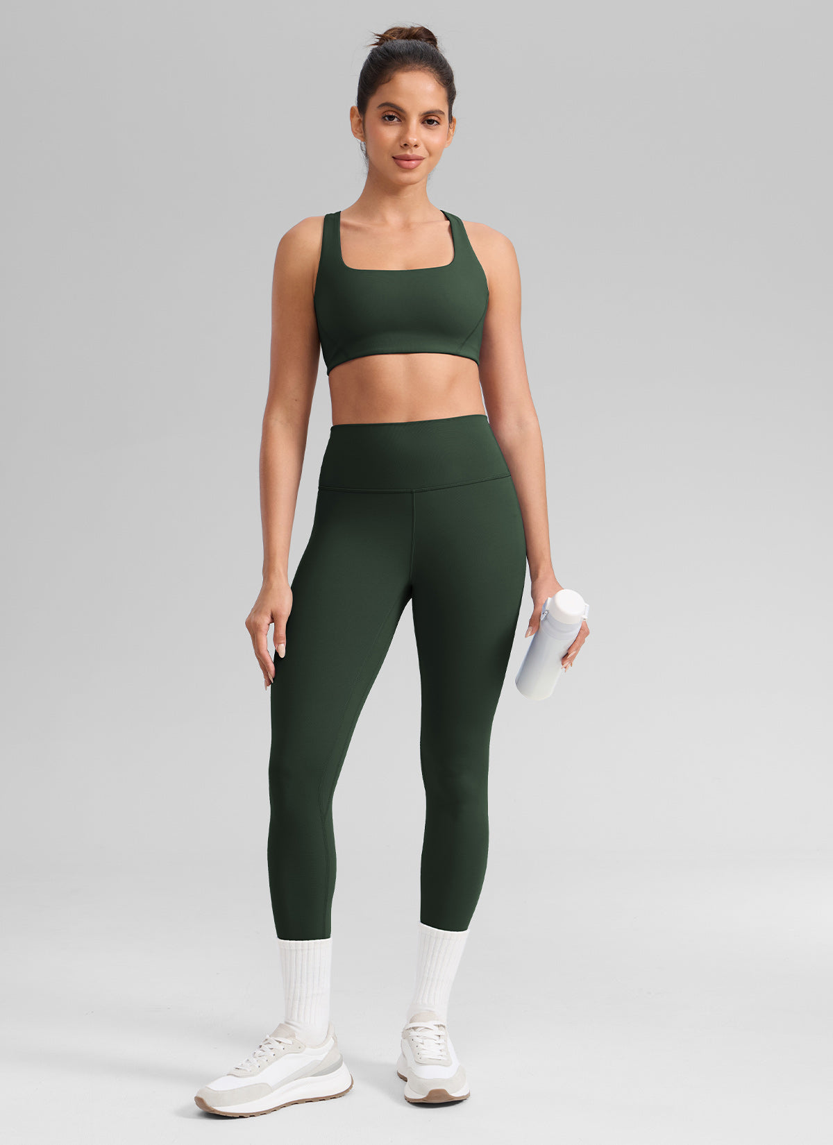 CRZ YOGA Damen Butterlift High Waist Workout Leggings - 64cm Legende Grün
