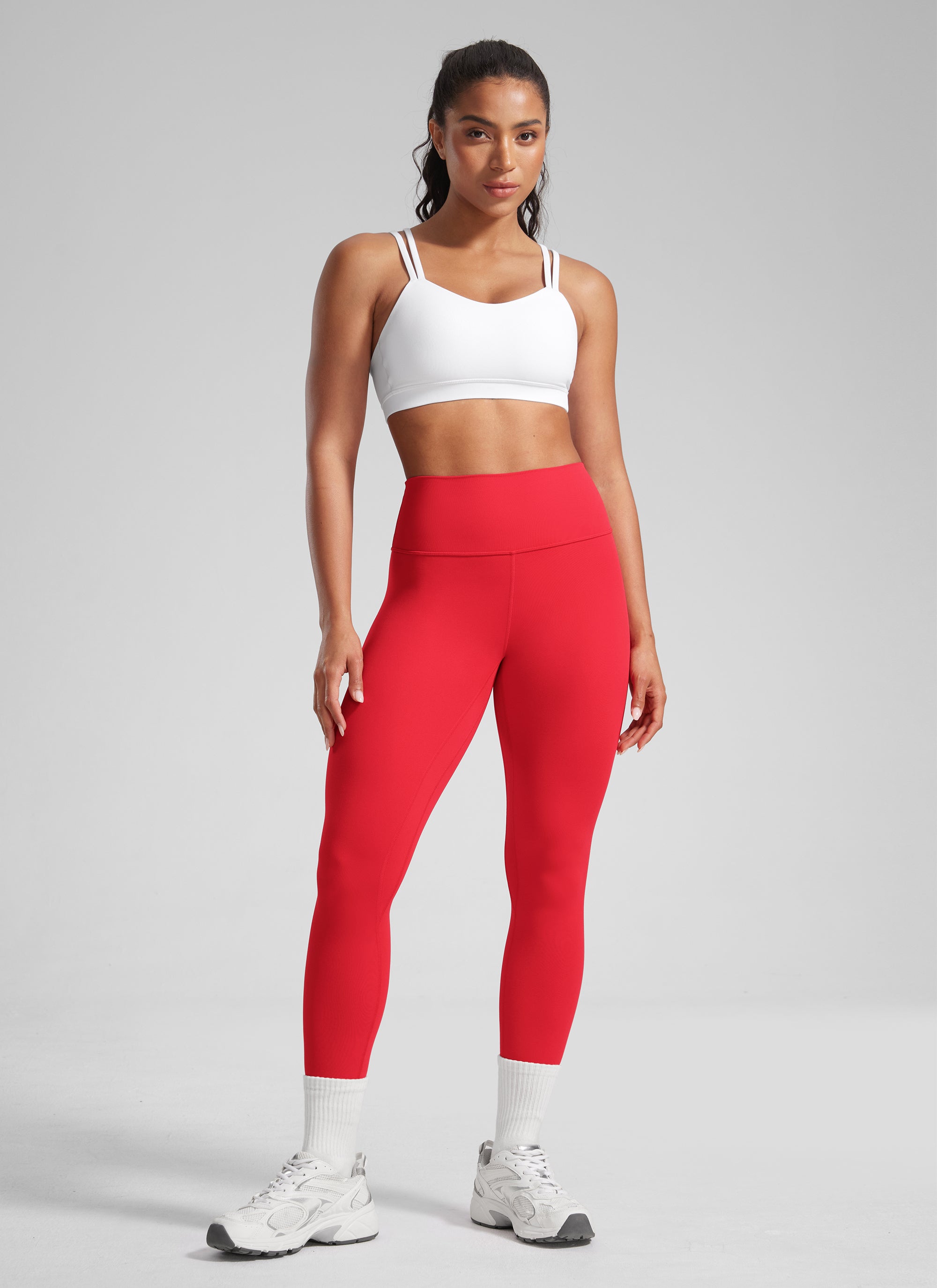CRZ YOGA Damen Butterlift High Waist Workout Leggings - 64cm Aurora Rot