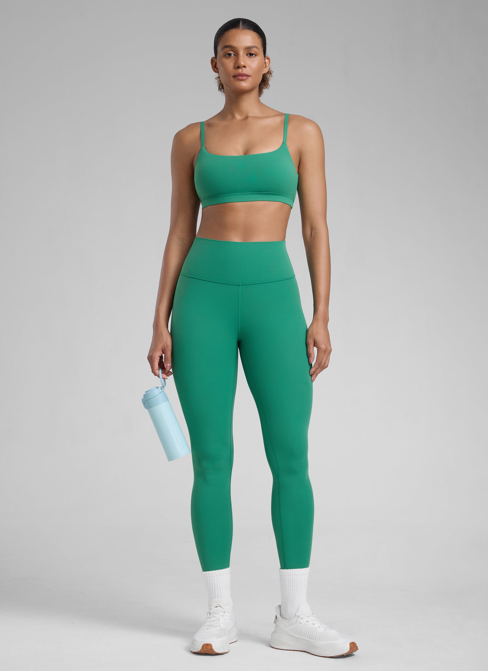 CRZ YOGA Damen Butterlift High Waist Workout Leggings - 64cm Cascadia Grün