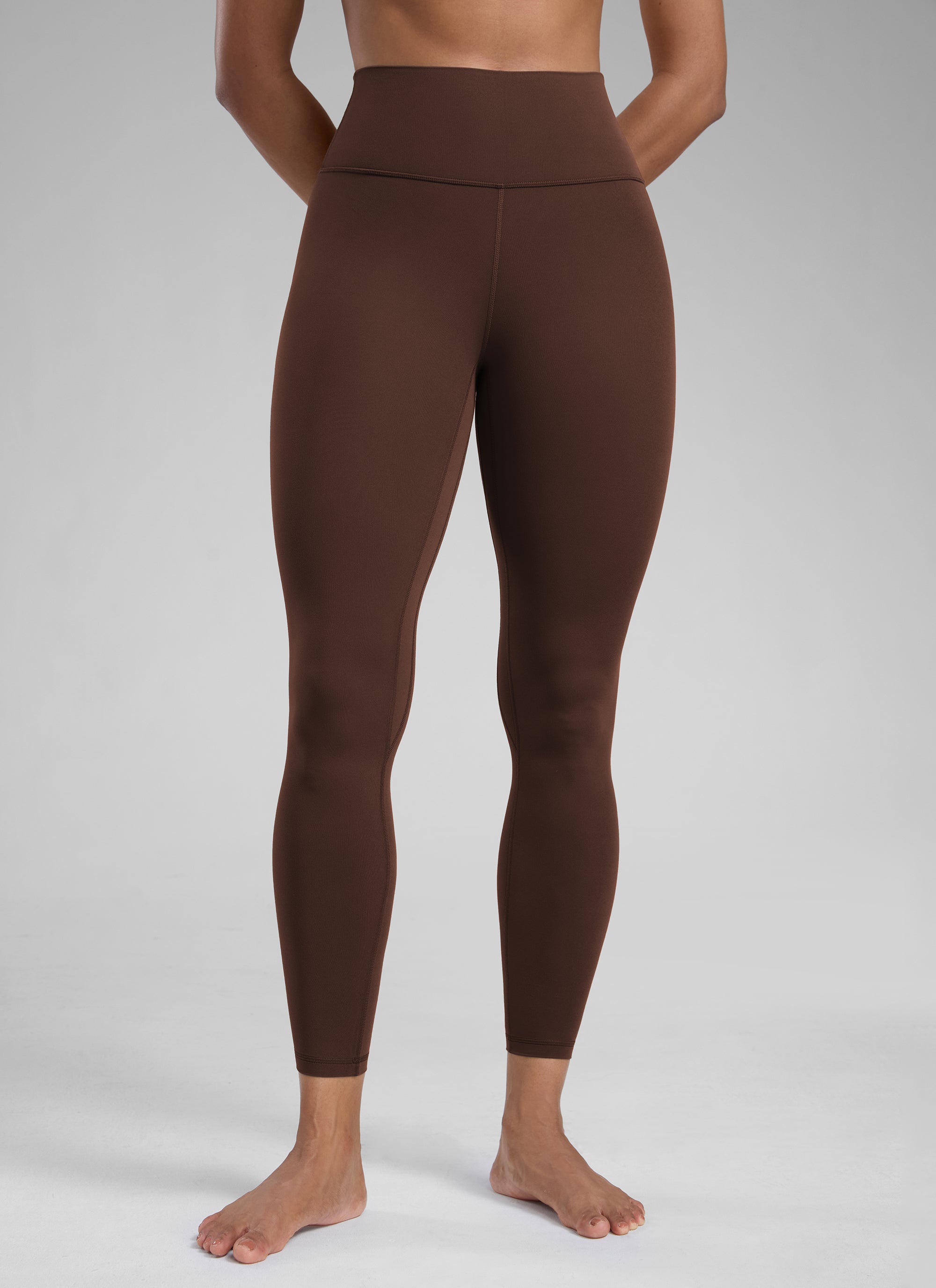 CRZ YOGA Damen Butterlift High Waist Workout Leggings - 64cm Lava Braun