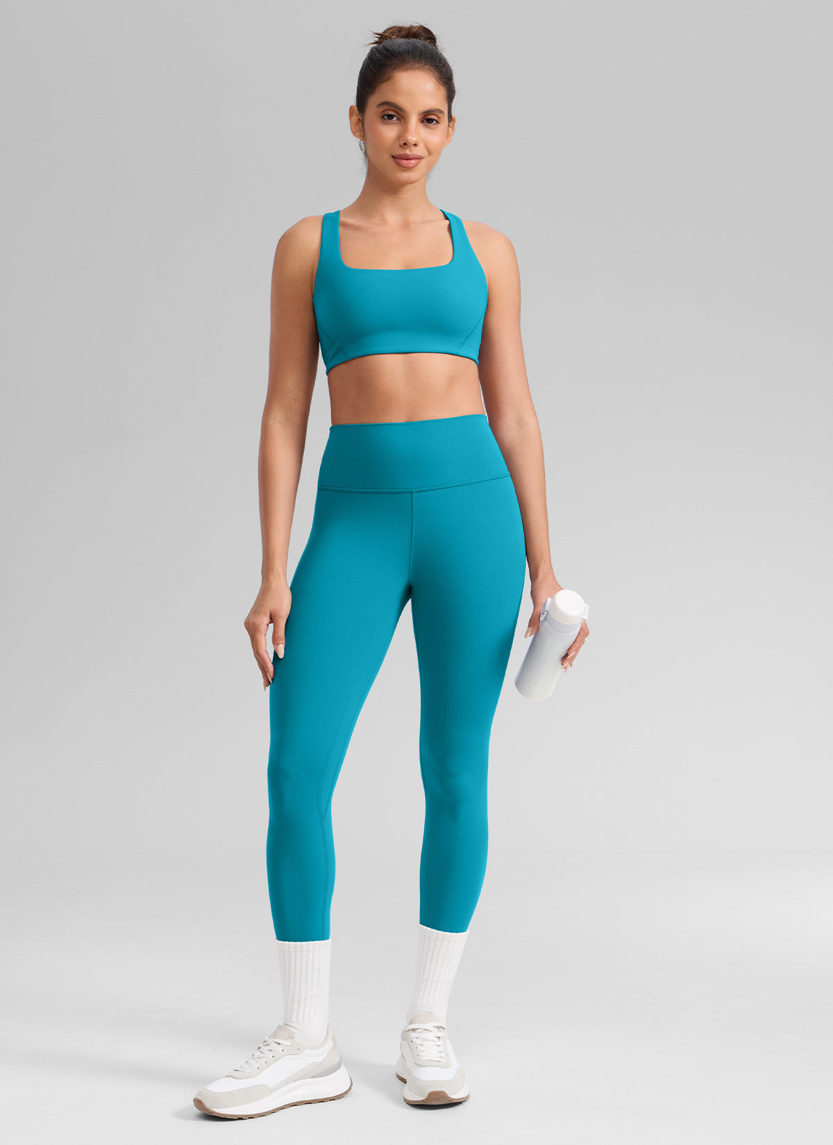 CRZ YOGA Damen Butterlift High Waist Workout Leggings - 64cm Hawaii-Blau