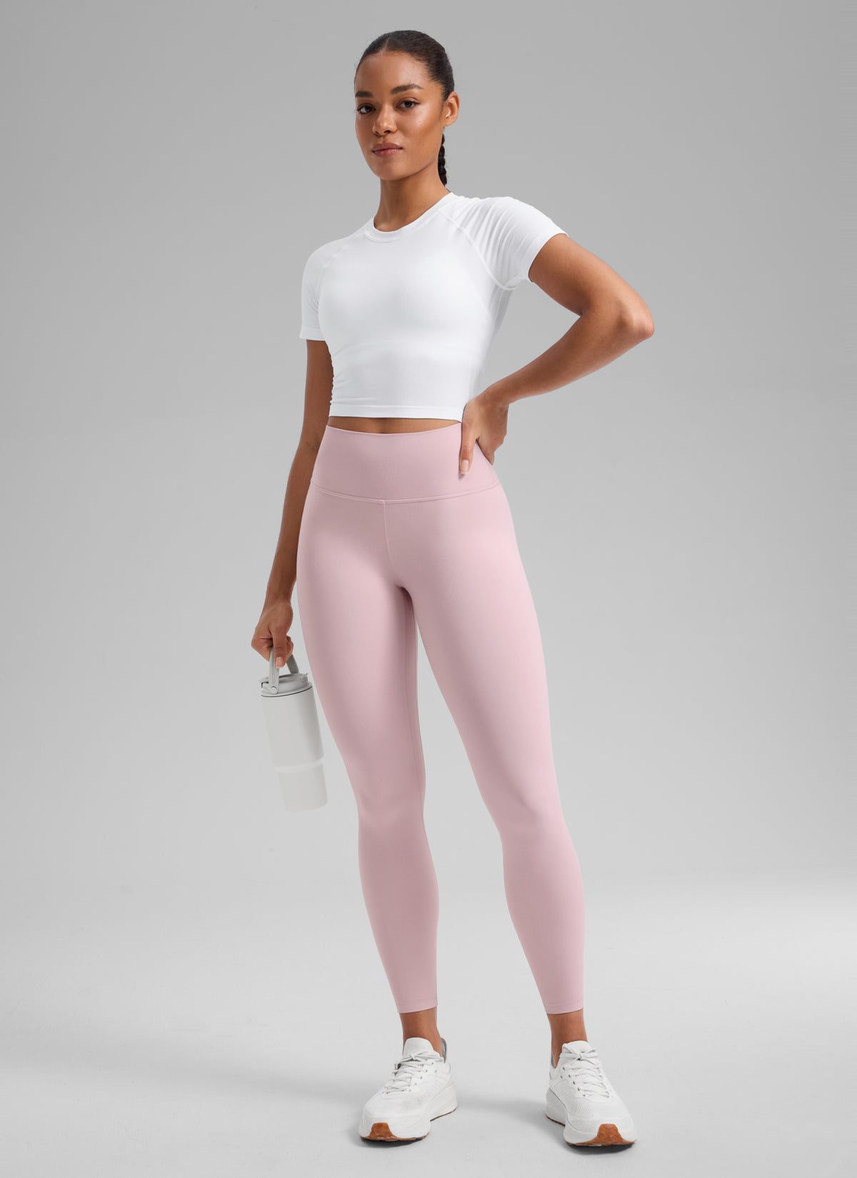 CRZ YOGA Damen Butterlift High Waist Workout Leggings - 64cm Rosa Haze @model_info:F