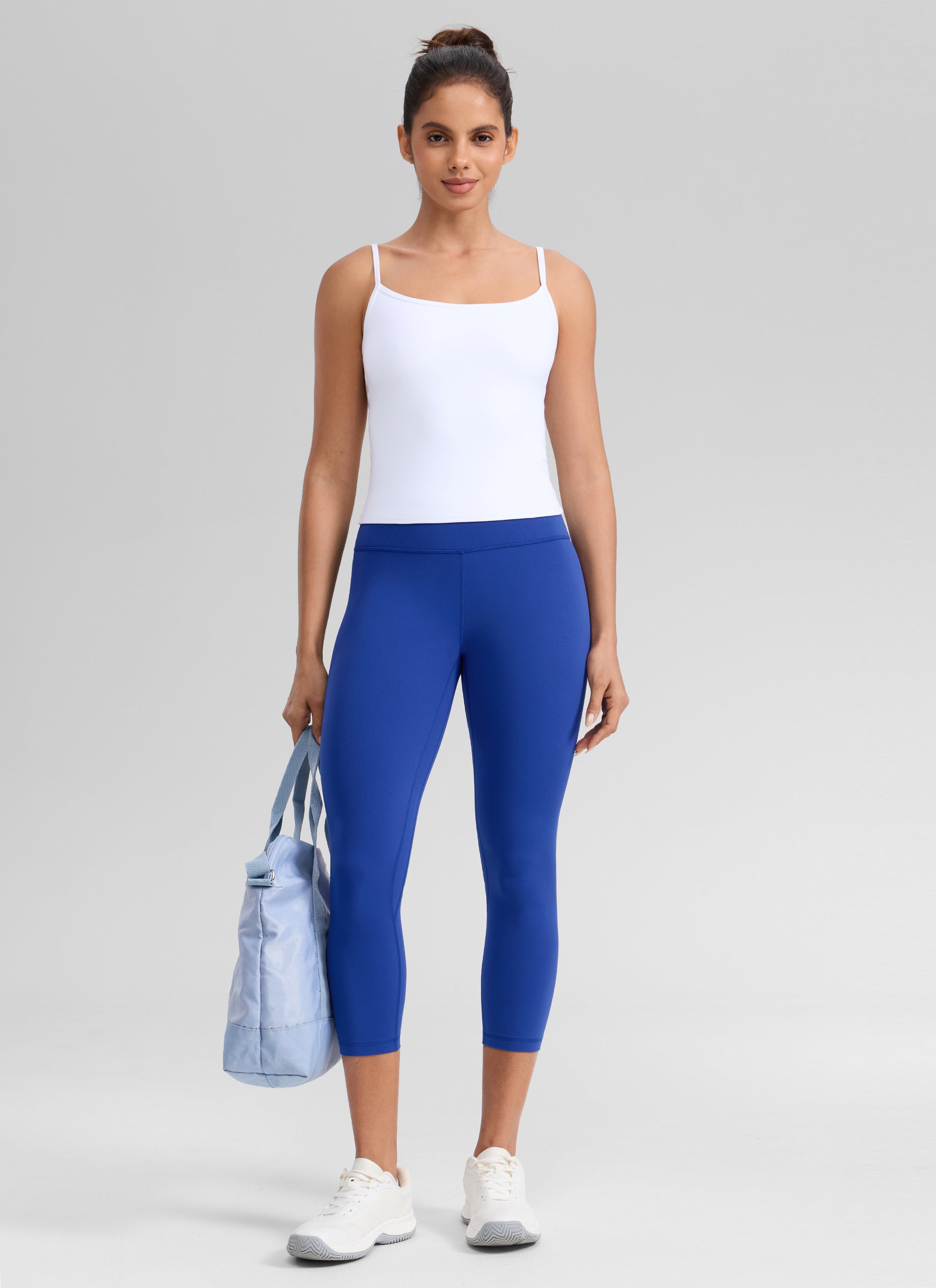 CRZ YOGA Damen Butterlift High Waist Workout Leggings - 53cm Wellen Blau