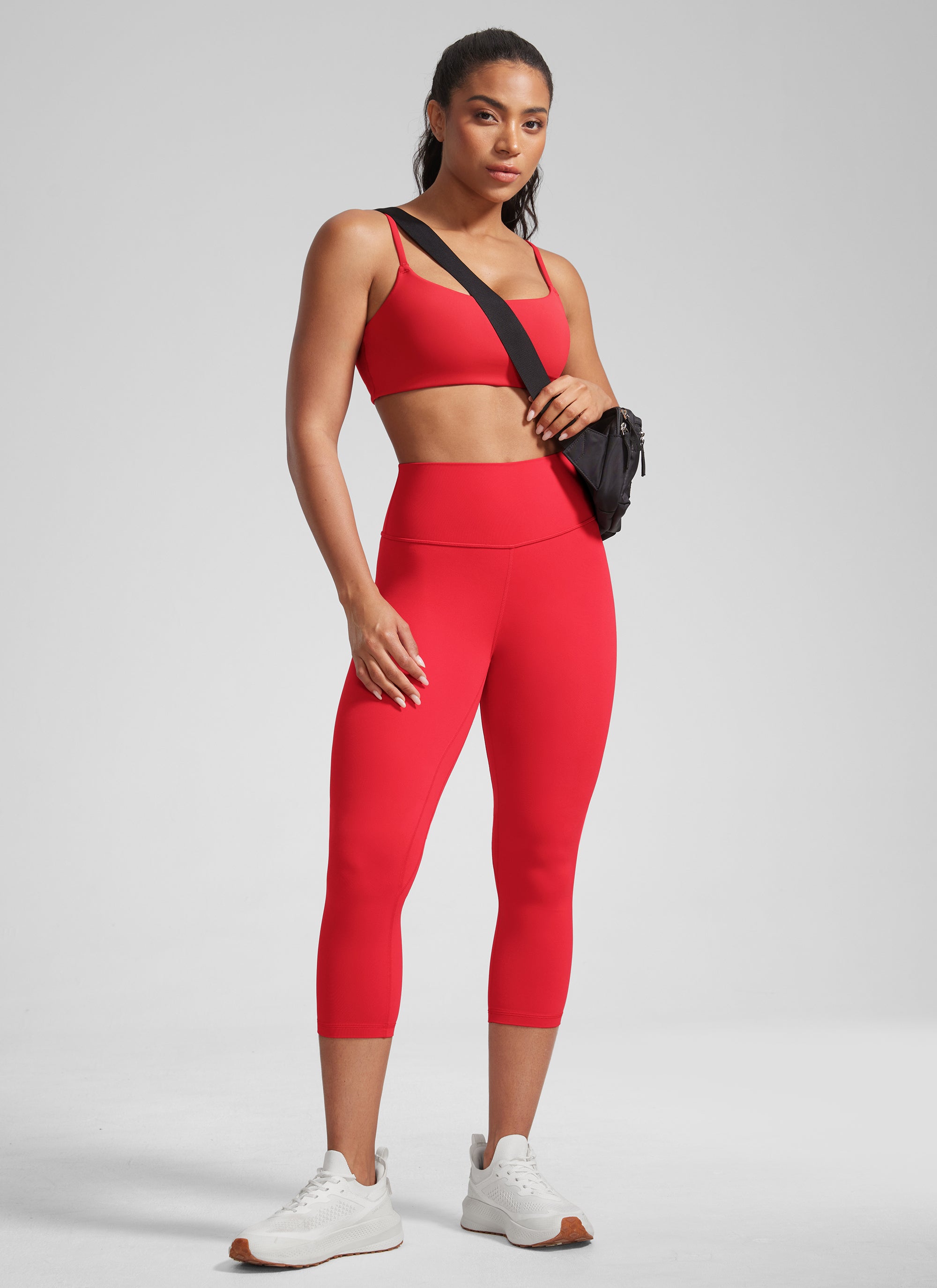 CRZ YOGA Damen Butterlift High Waist Workout Leggings - 53cm Aurora Rot