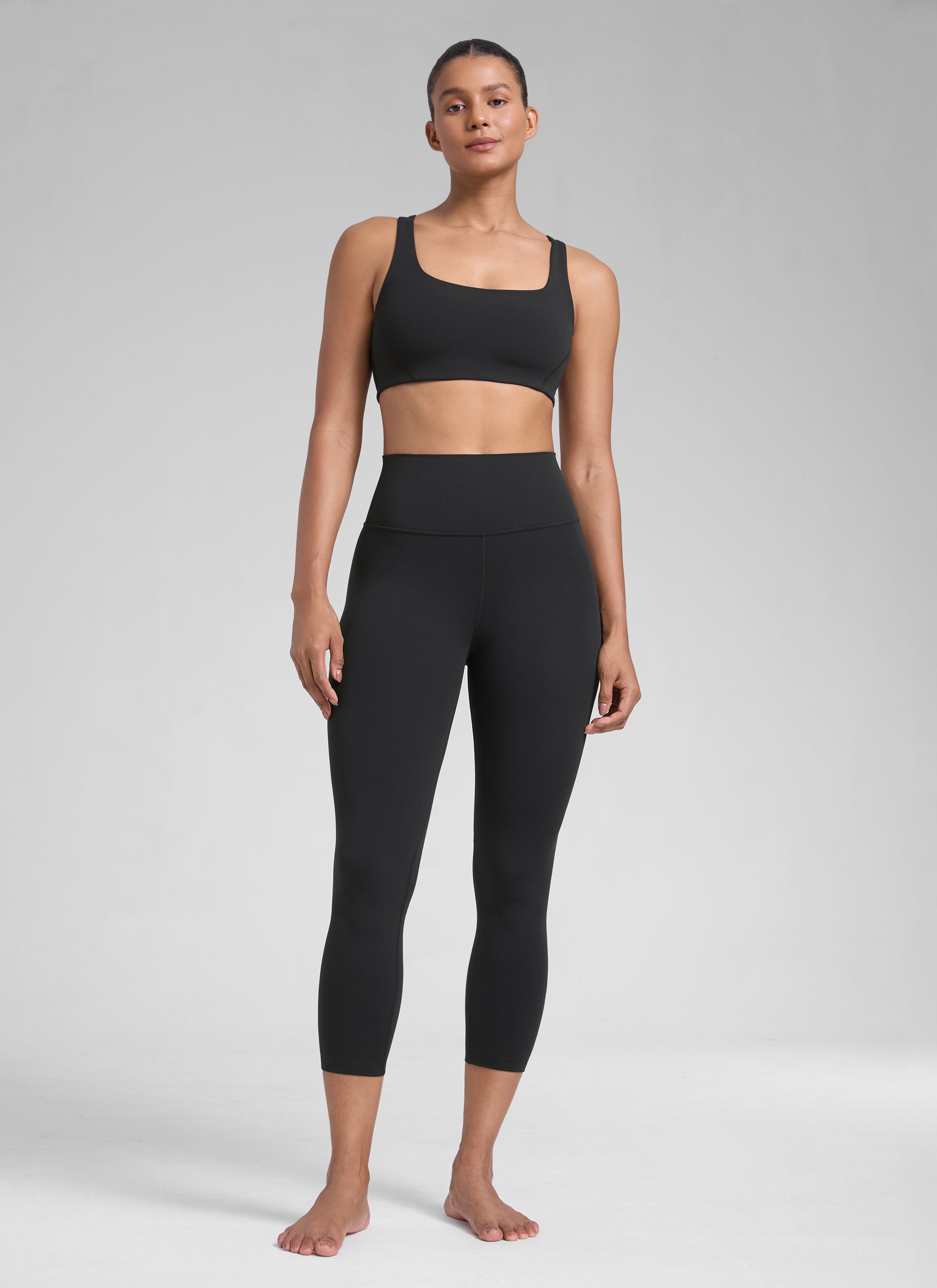 CRZ YOGA Damen Butterlift High Waist Workout Leggings - 58cm Schwarz