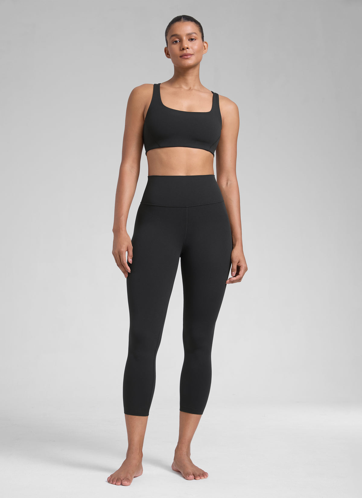 CRZ YOGA Damen Butterlift High Waist Workout Leggings - 58cm Schwarz