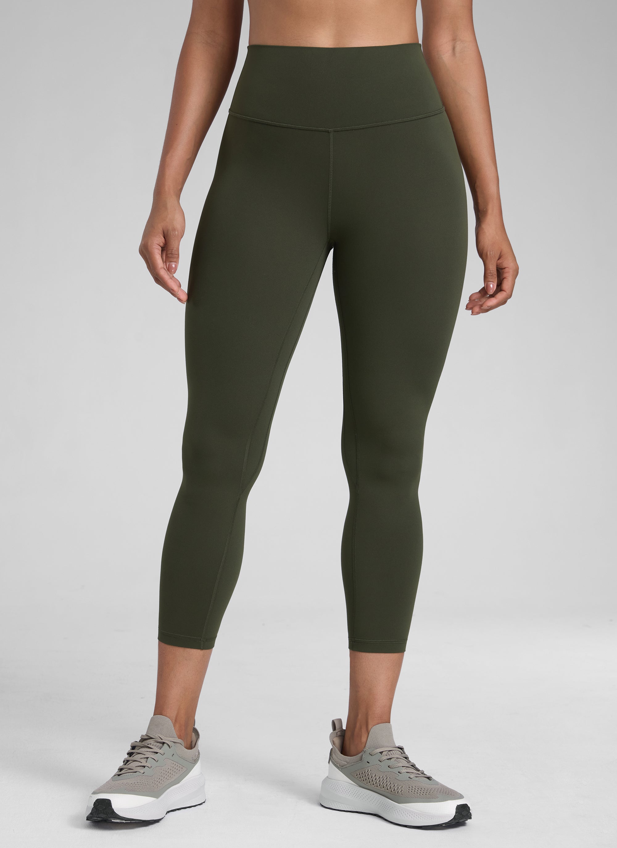 CRZ YOGA Damen Butterlift High Waist Workout Leggings - 58cm Olivgrün