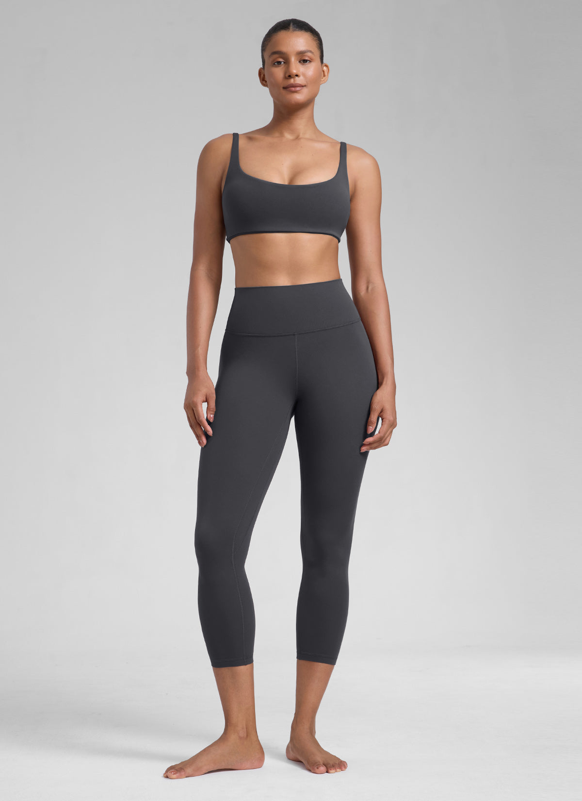 CRZ YOGA Damen Butterlift High Waist Workout Leggings - 58cm Mysteriöses Grau