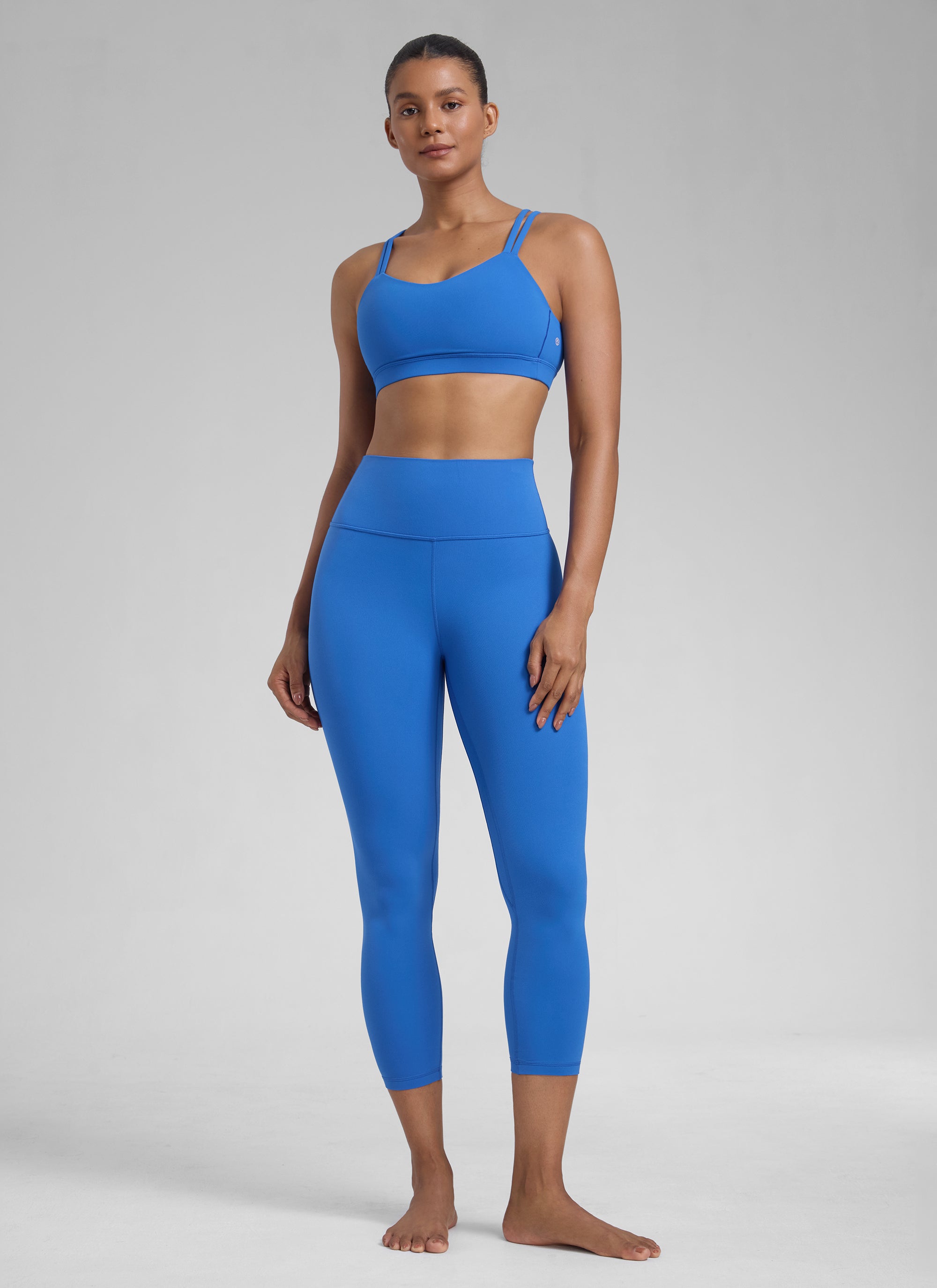 CRZ YOGA Damen Butterlift High Waist Workout Leggings - 58cm Funkelndes Blau