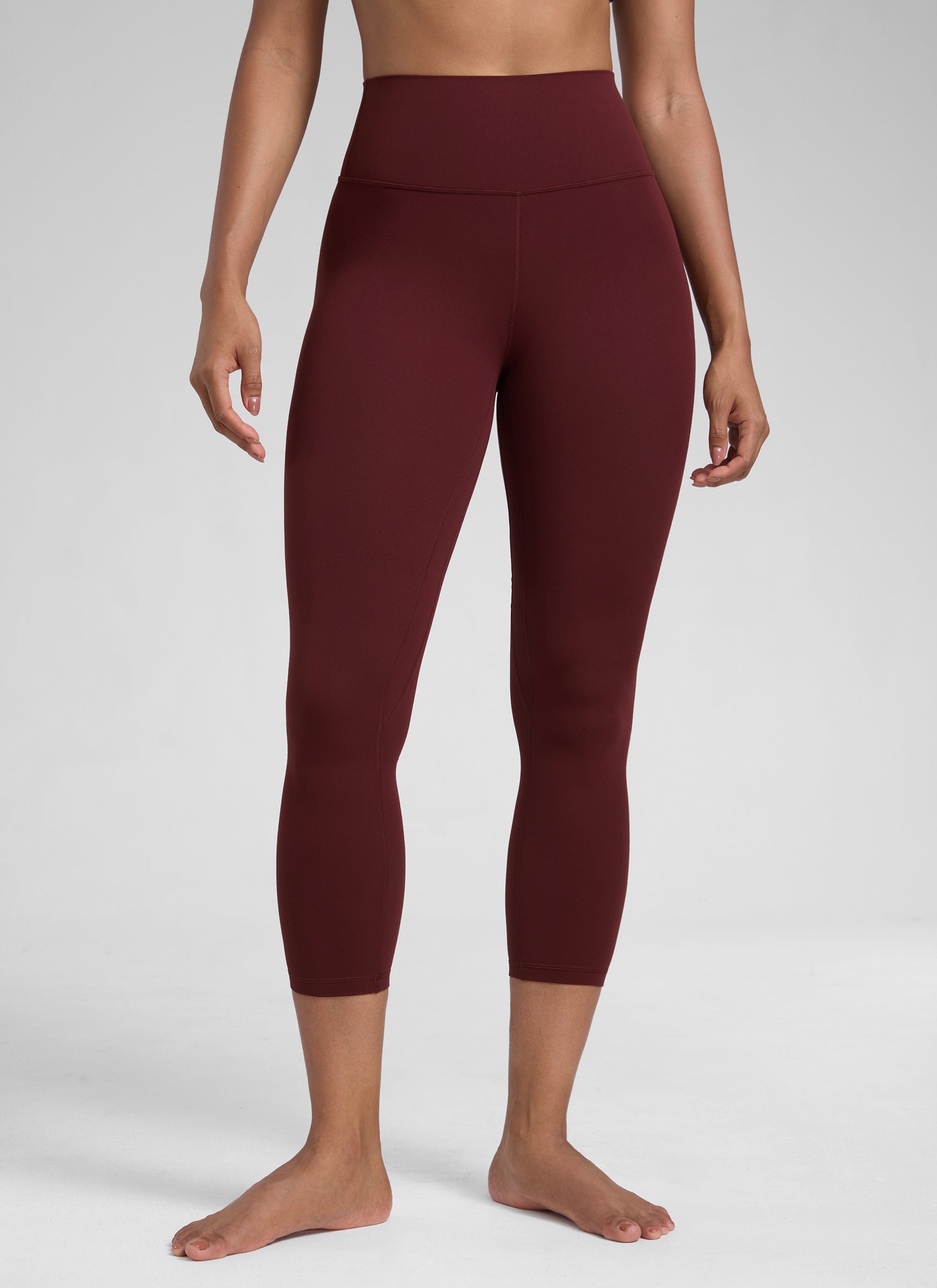 CRZ YOGA Damen Butterlift High Waist Workout Leggings - 58cm Roter Merlot