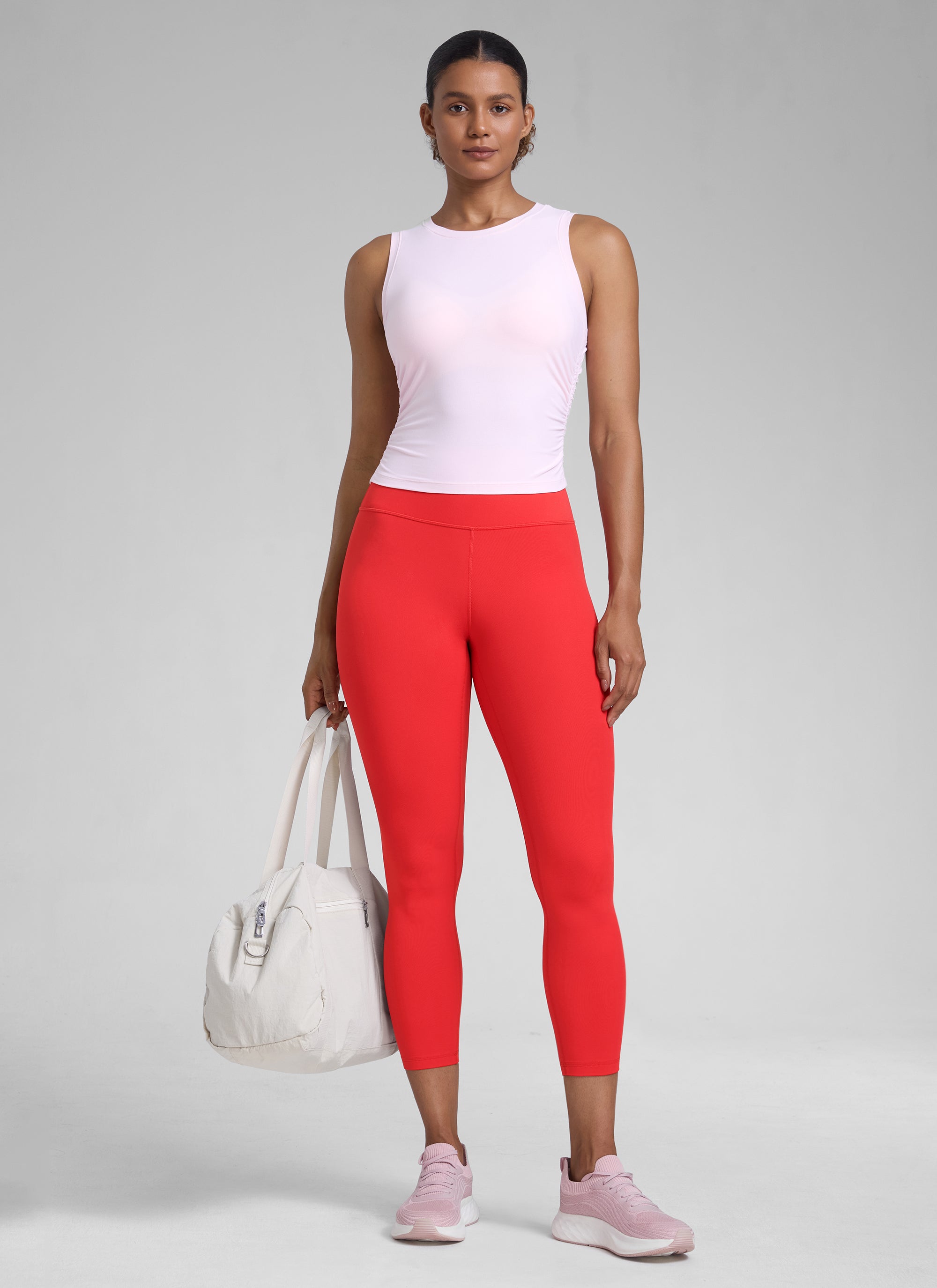 CRZ YOGA Damen Butterlift High Waist Workout Leggings - 58cm Tiefrot
