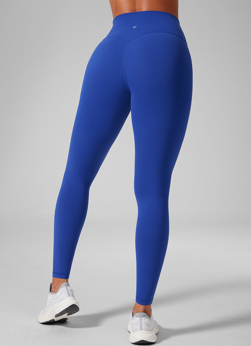 CRZ YOGA Damen Butterlift High Waist Blickdicht  Leggings - 64cm Wellen Blau