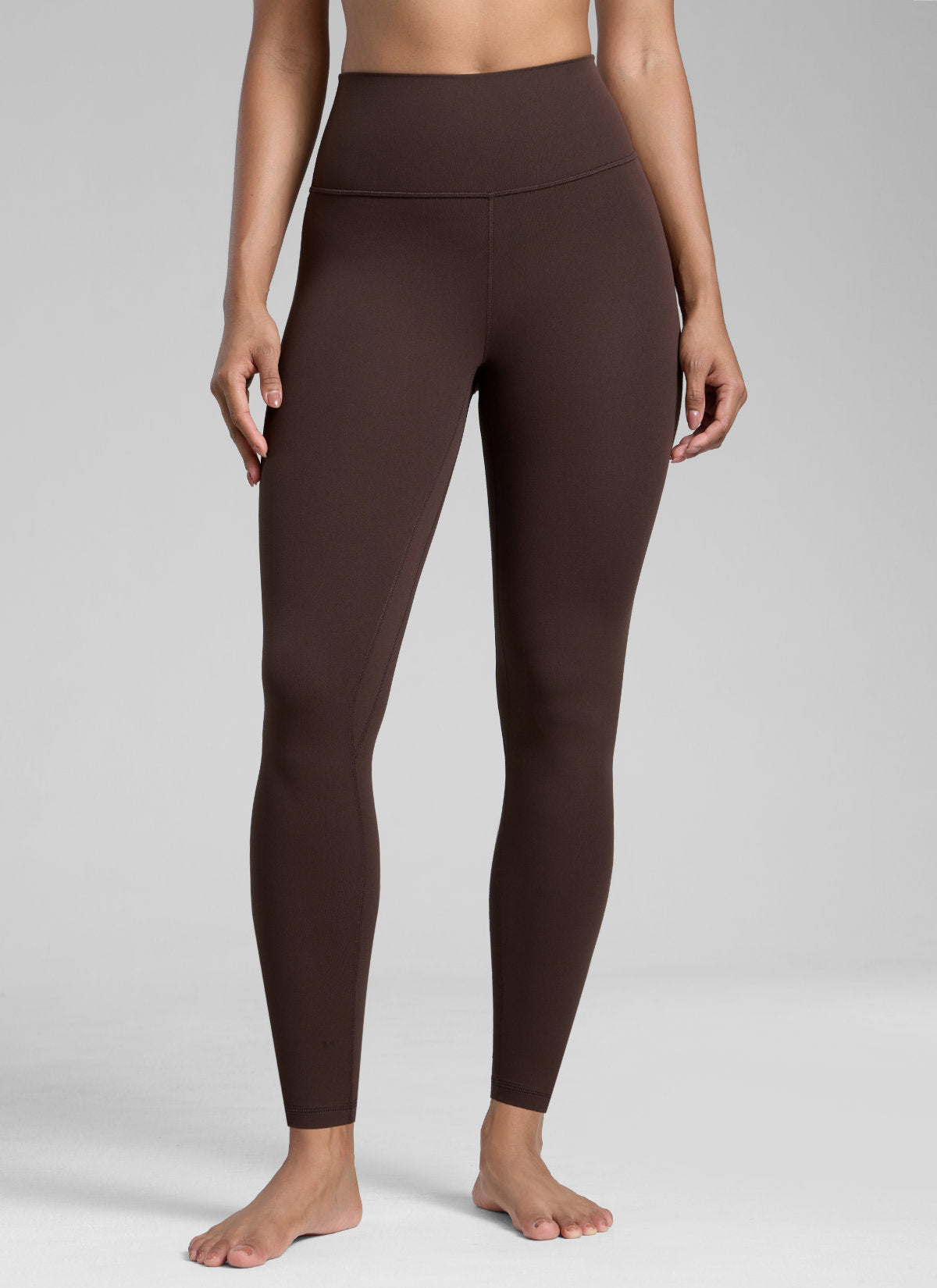 CRZ YOGA Damen Butterlift High Waist Blickdicht  Leggings - 64cm Heißes Fudge-Brown