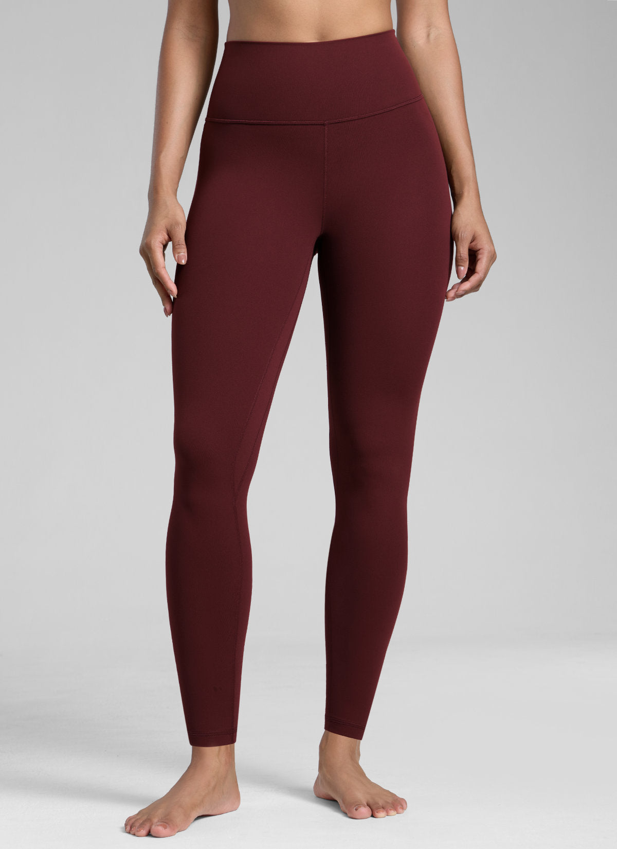 CRZ YOGA Damen Butterlift High Waist Blickdicht  Leggings - 64cm Roter Merlot
