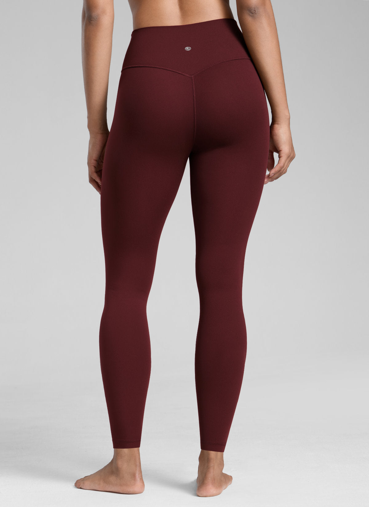 CRZ YOGA Damen Butterlift High Waist Blickdicht  Leggings - 64cm Roter Merlot