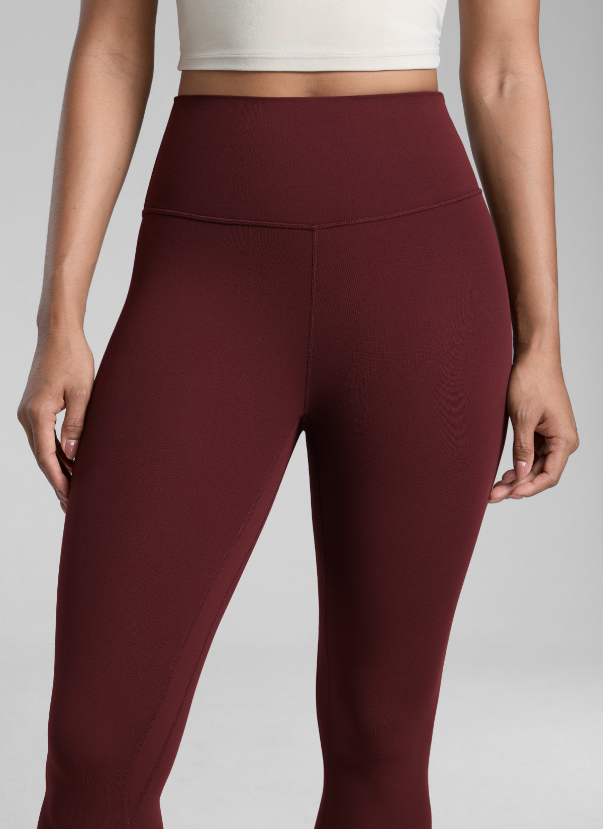 CRZ YOGA Damen Butterlift High Waist Blickdicht  Leggings - 64cm Roter Merlot