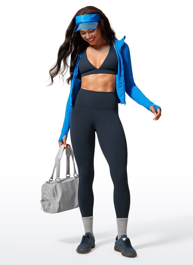 CRZ YOGA Damen Butterlift High Waist Blickdicht  Leggings - 64cm Echte Marine