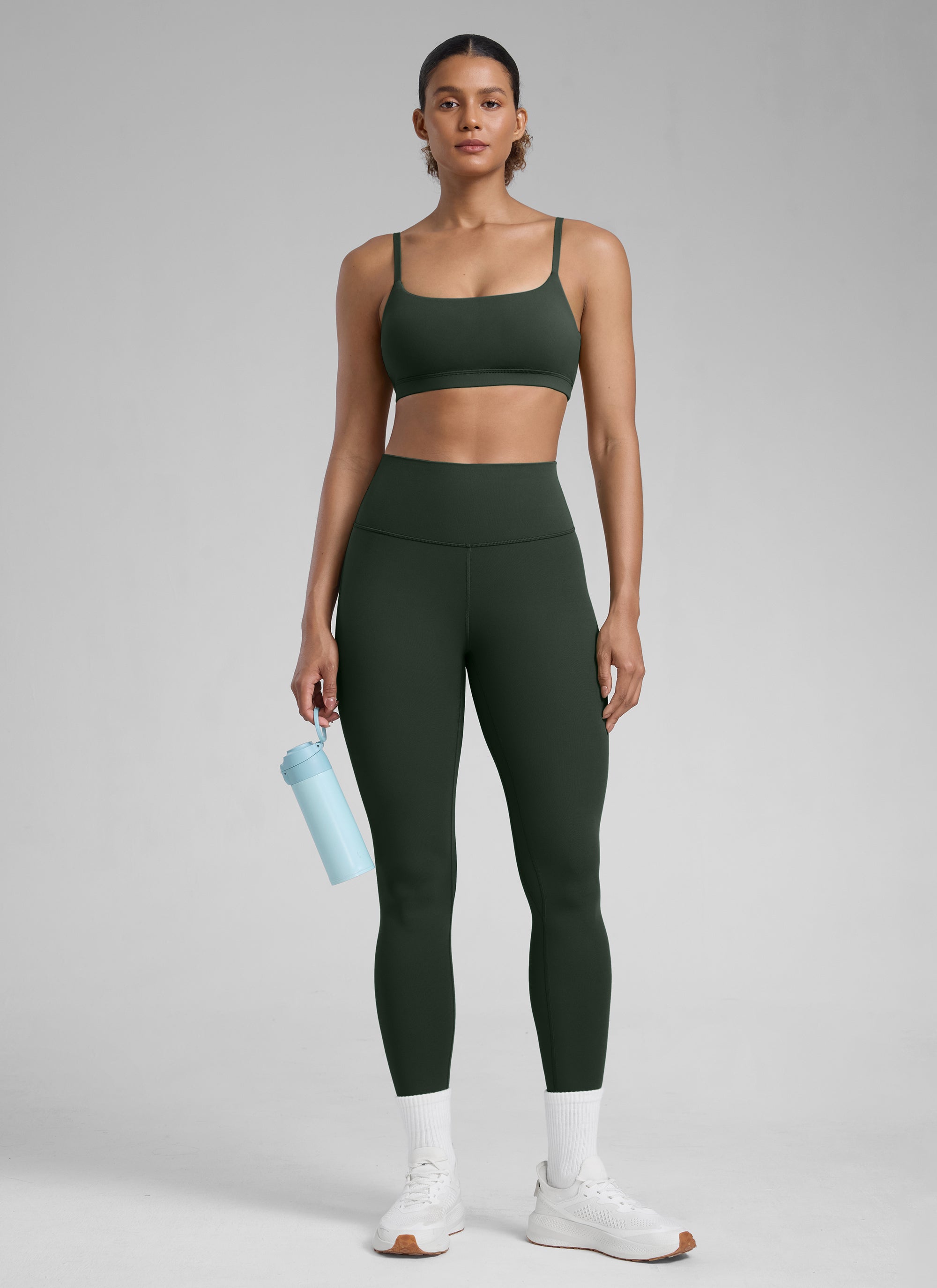 CRZ YOGA Damen Butterlift High Waist Blickdicht  Leggings - 64cm Legende Grün