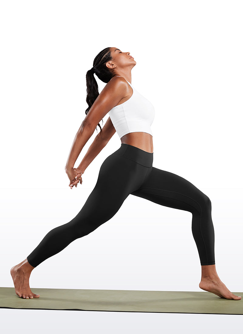 CRZ YOGA Damen Butterluxe Sport Leggings Low Waist Yogahose - 64cm Schwarz