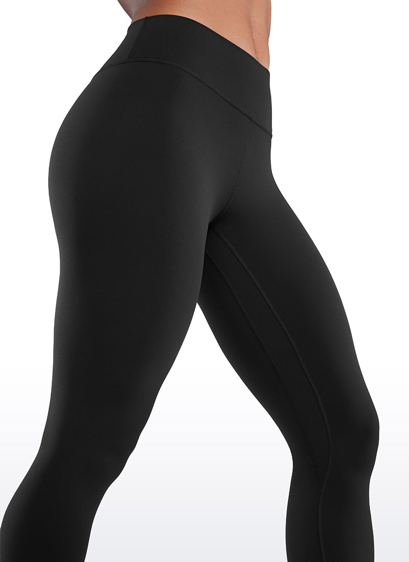 CRZ YOGA Damen Butterluxe Sport Leggings Low Waist Yogahose - 64cm Schwarz