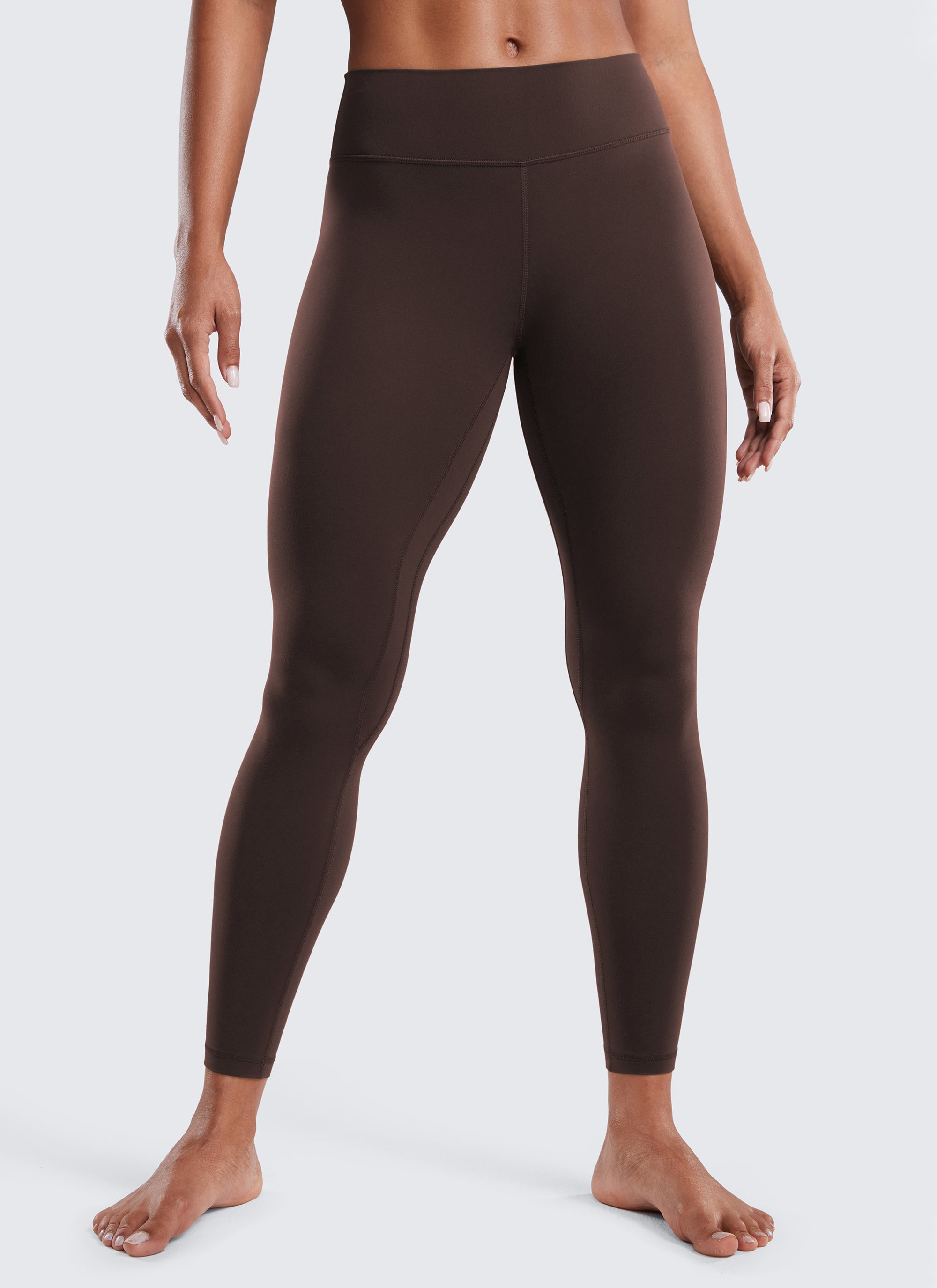 CRZ YOGA Damen Butterluxe Sport Leggings Low Waist Yogahose - 64cm Heißes Fudge-Brown