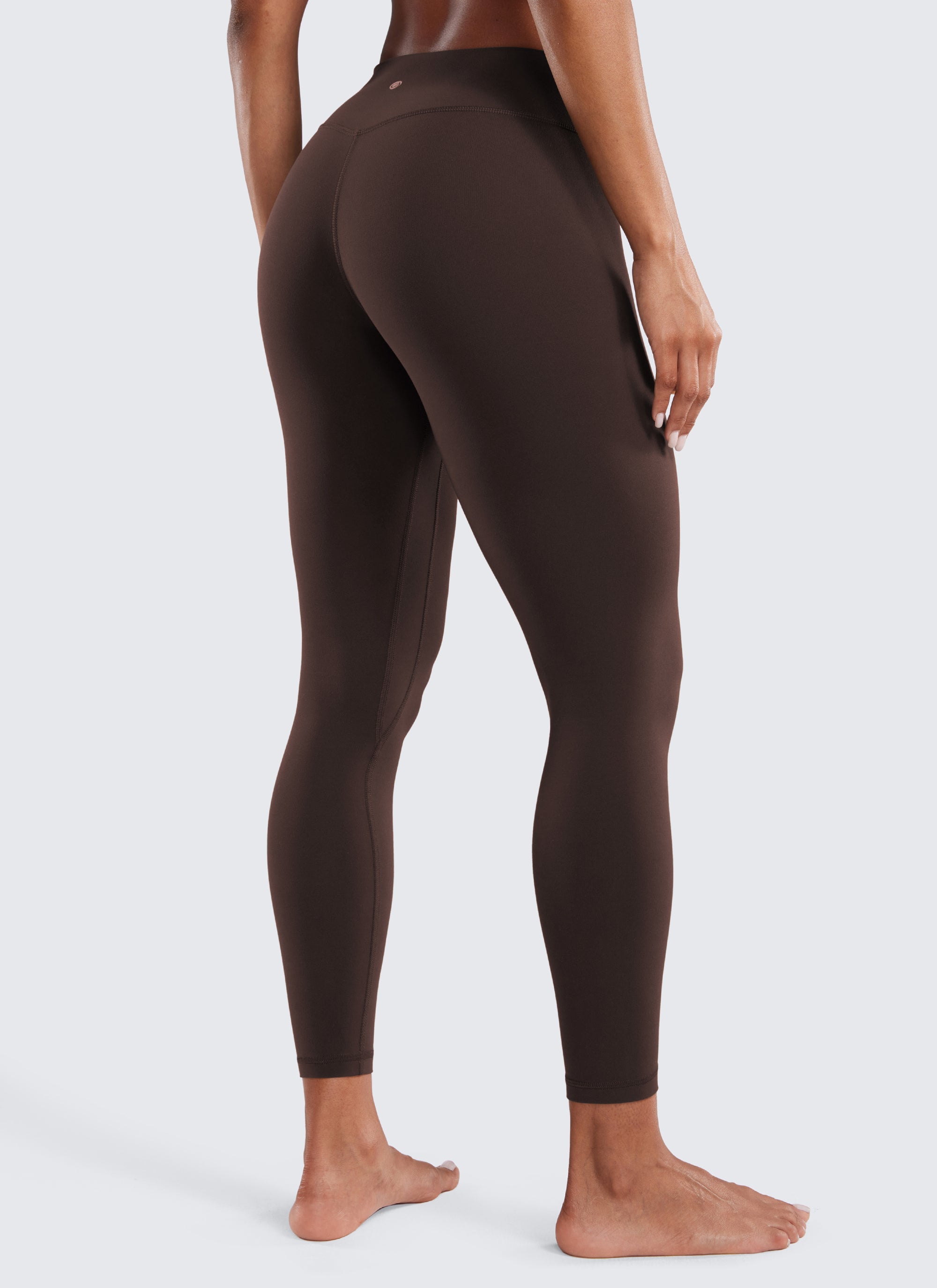 CRZ YOGA Damen Butterluxe Sport Leggings Low Waist Yogahose - 64cm Heißes Fudge-Brown