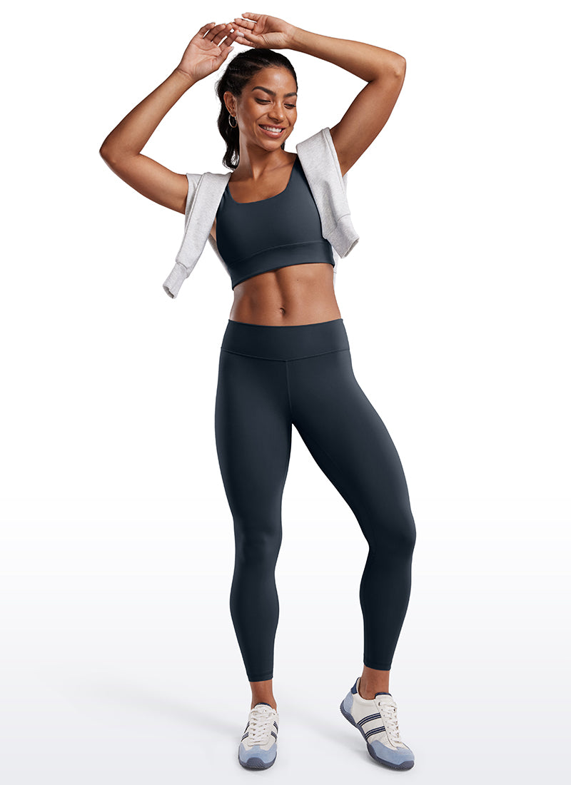 CRZ YOGA Damen Butterluxe Sport Leggings Low Waist Yogahose - 64cm Echte Marine