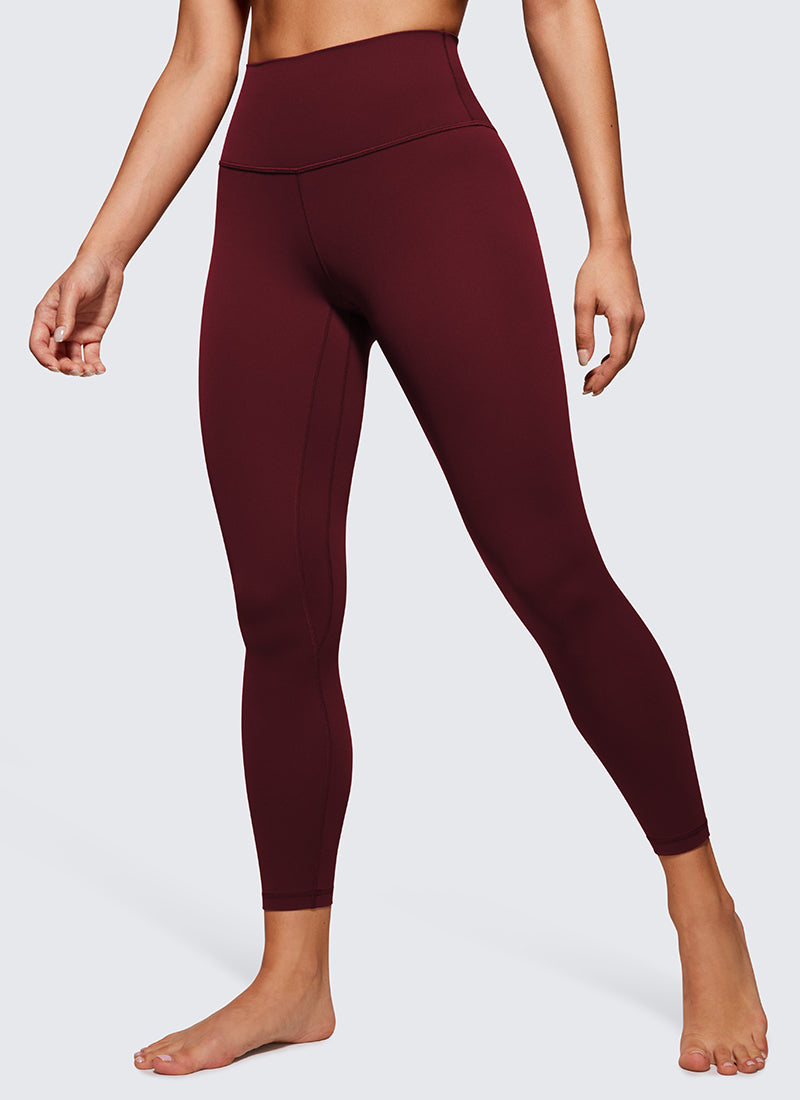 CRZ YOGA Damen Butterluxe High Waist Sport Leggings - 64cm Roter Merlot