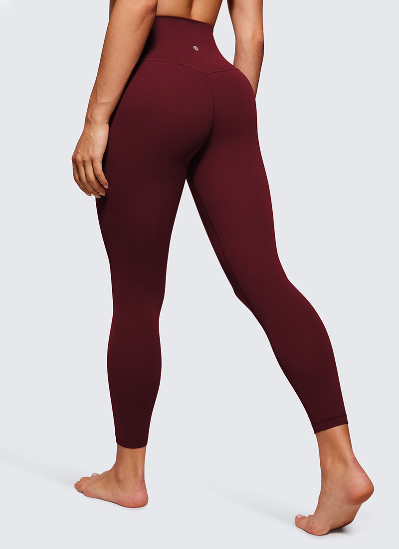 CRZ YOGA Damen Butterluxe High Waist Sport Leggings - 64cm Roter Merlot
