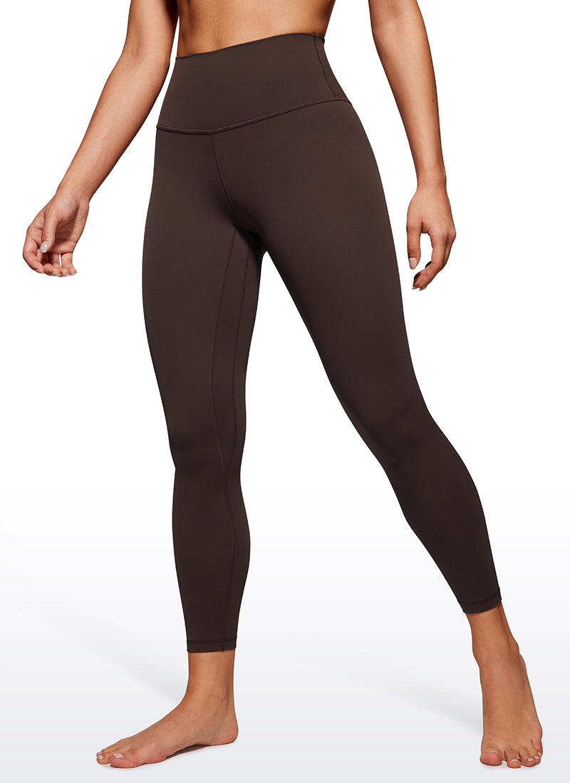 CRZ YOGA Damen Butterluxe High Waist Sport Leggings - 64cm Heißes Fudge-Brown