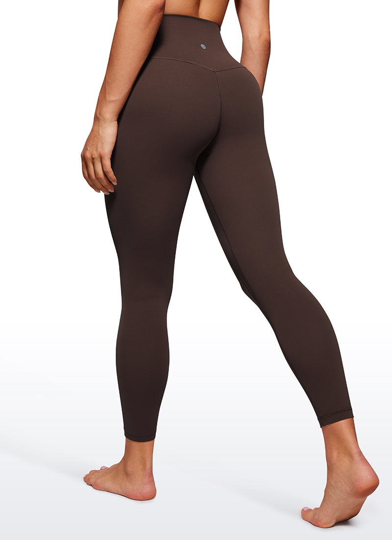 CRZ YOGA Damen Butterluxe High Waist Sport Leggings - 64cm Heißes Fudge-Brown