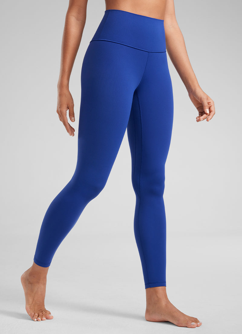CRZ YOGA Damen Butterluxe High Waist Sport Leggings - 64cm Wellen Blau