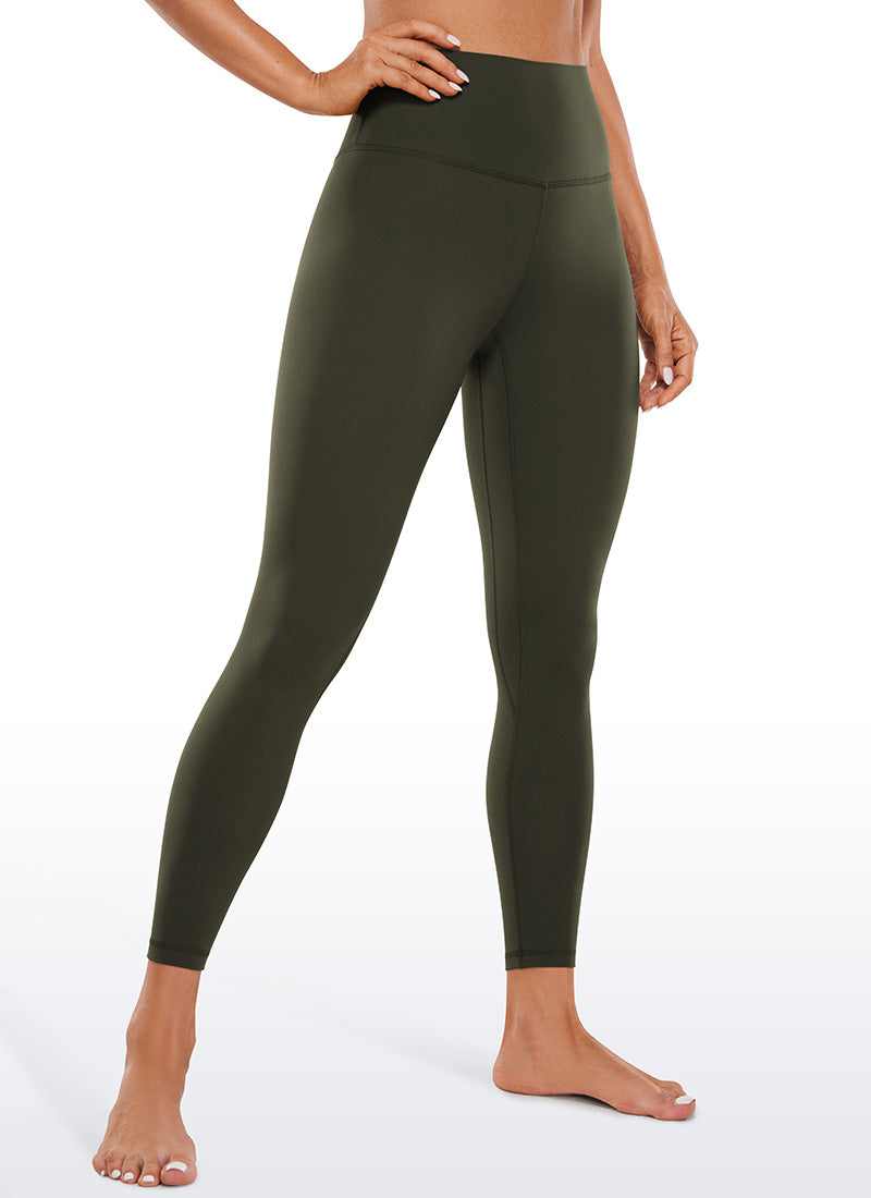 CRZ YOGA Damen Butterluxe High Waist Sport Leggings - 64cm Olivgrün