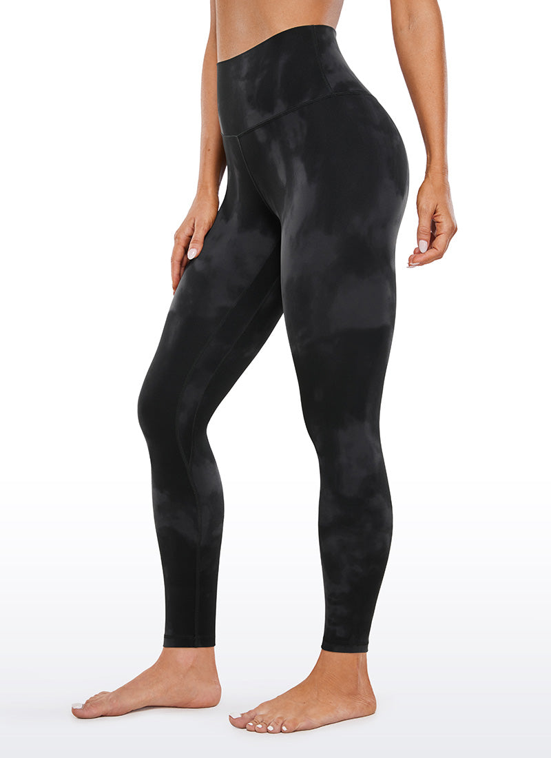 CRZ YOGA Damen Butterluxe High Waist Sport Leggings - 71cm Schwarze Tie-Dye-Blumen