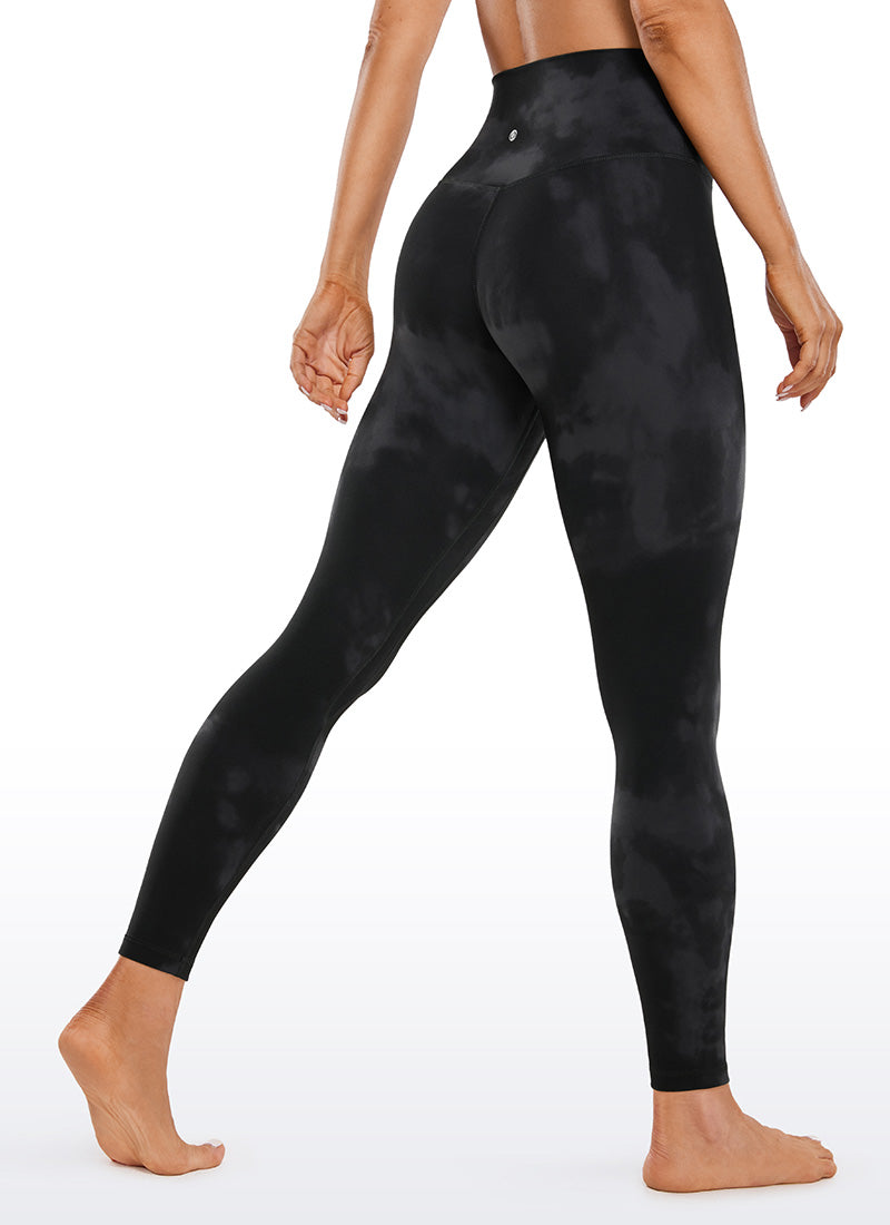 CRZ YOGA Damen Butterluxe High Waist Sport Leggings - 71cm Schwarze Tie-Dye-Blumen