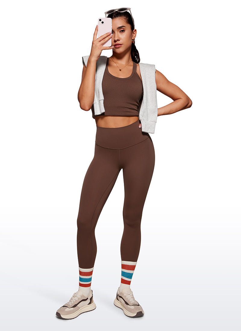 CRZ YOGA Damen Butterluxe High Waist Sport Leggings - 71cm Kaffeebraun