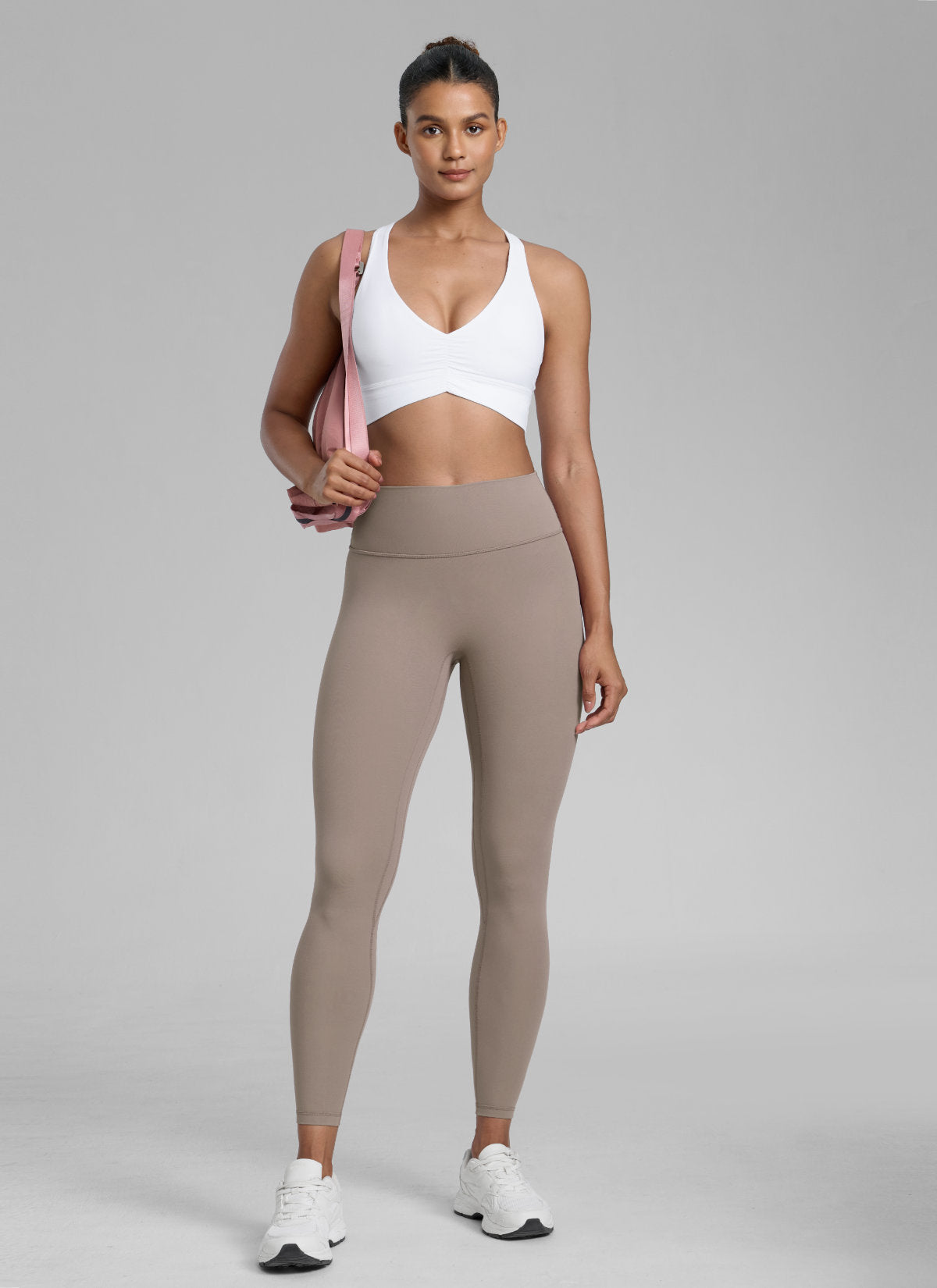 CRZ YOGA Damen Butterlift SecretSculpt Scrunch Butt Leggings - 64cm Cremiger Milchkaffee