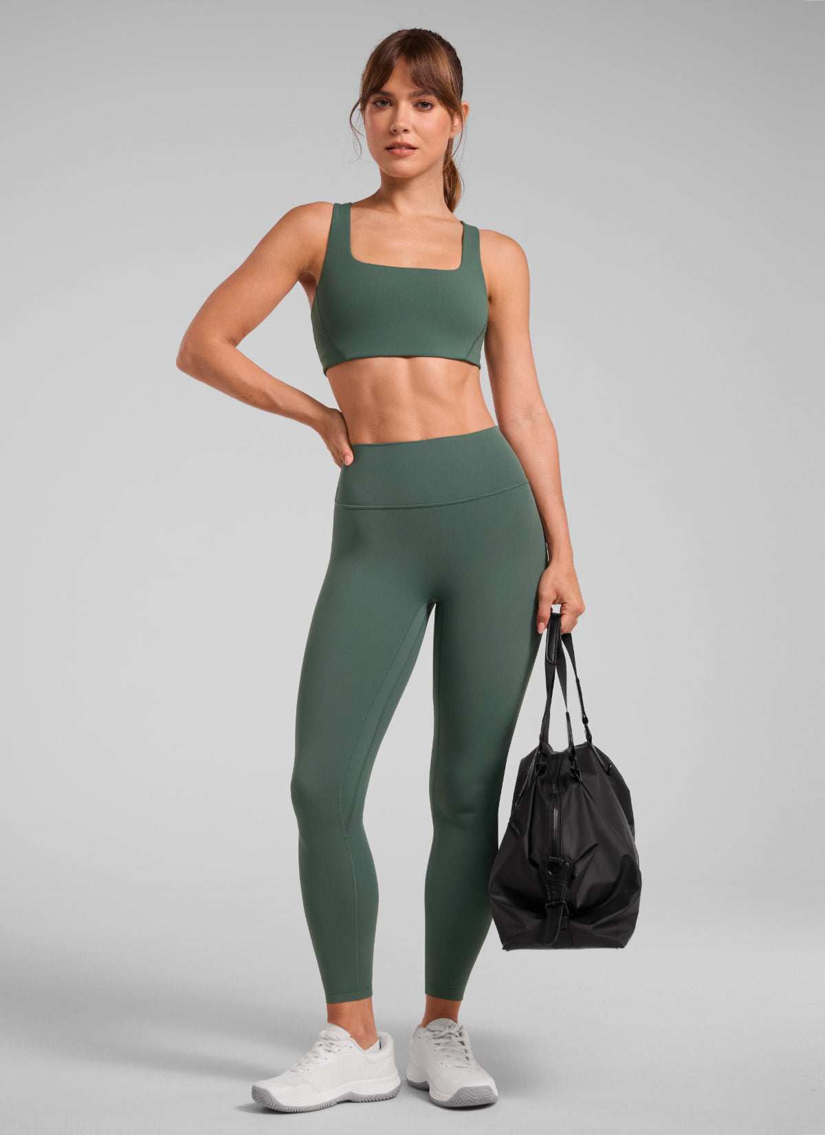 CRZ YOGA Damen Butterlift SecretSculpt Scrunch Butt Leggings - 64cm Dunkles Waldgrün