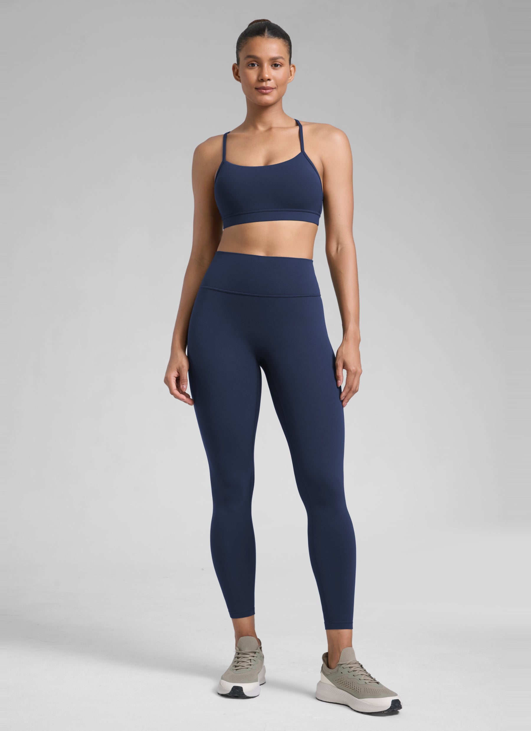 CRZ YOGA Damen Butterlift SecretSculpt Scrunch Butt Leggings - 64cm Club Blau