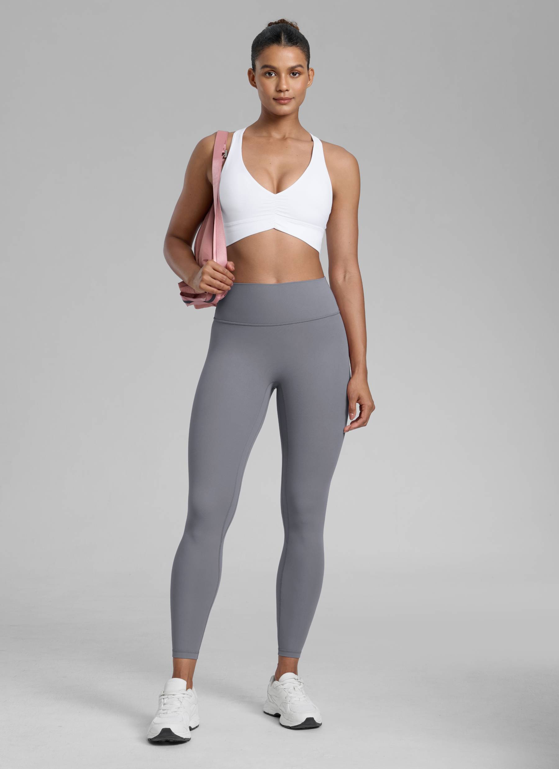 CRZ YOGA Damen Butterlift SecretSculpt Scrunch Butt Leggings - 64cm Solar Grau