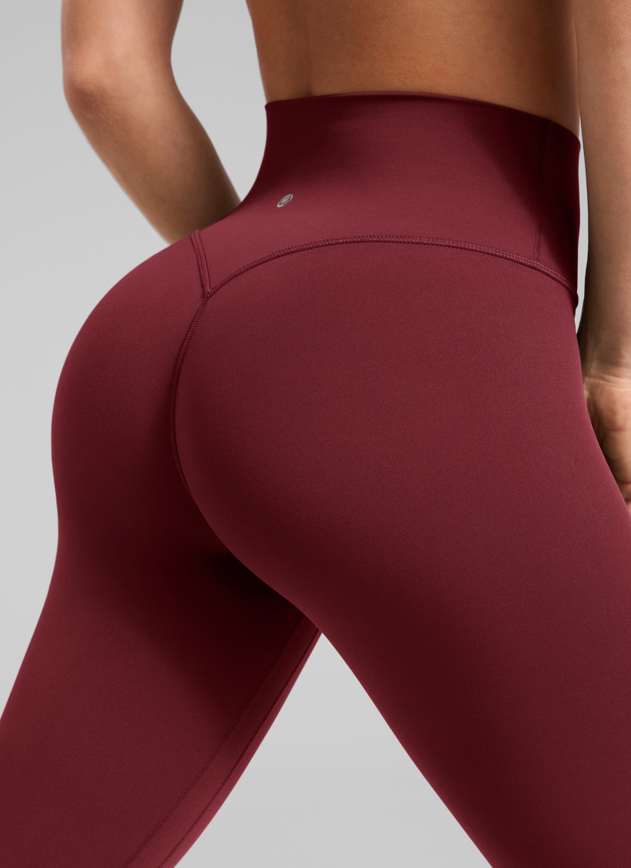 CRZ YOGA Damen Butterlift SecretSculpt Scrunch Butt Leggings - 64cm Burgund-Bucht