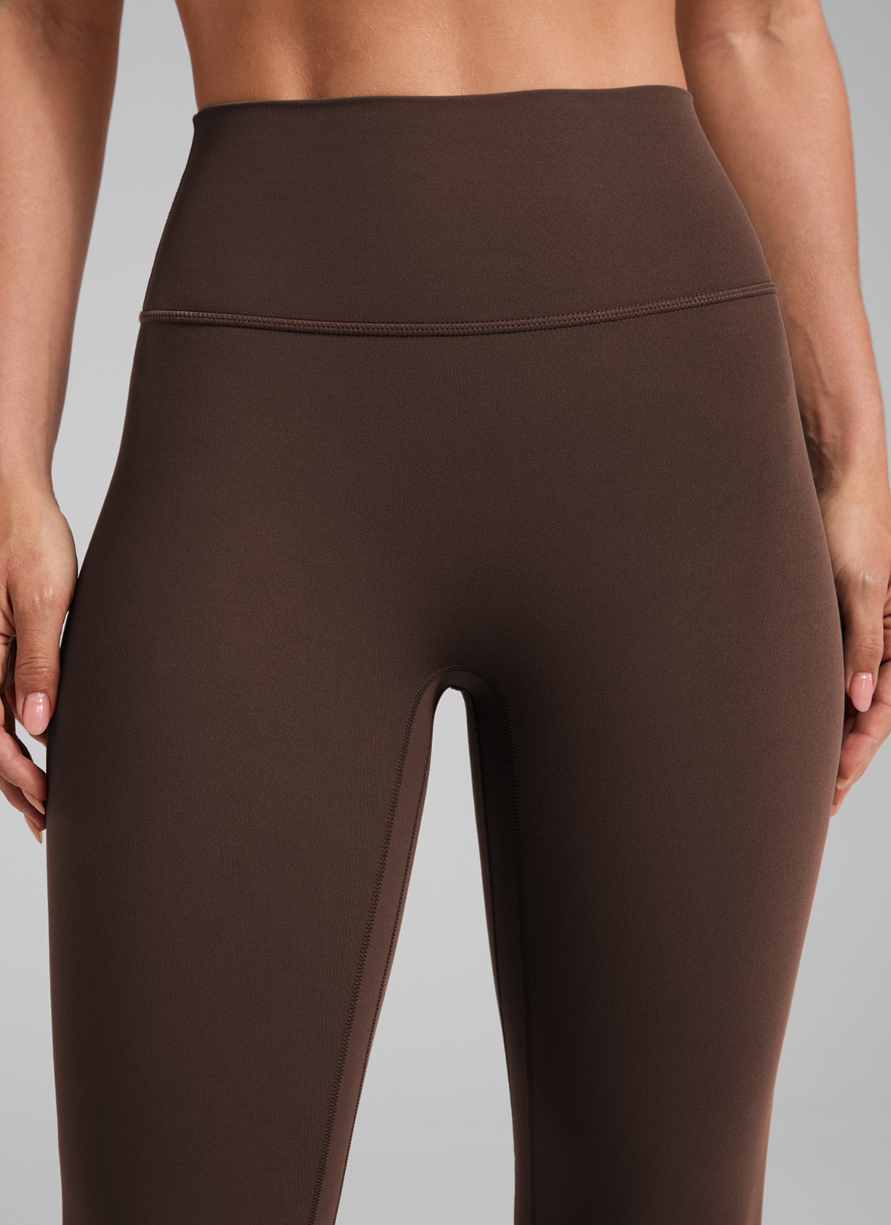 CRZ YOGA Damen Butterlift SecretSculpt Scrunch Butt Leggings - 64cm Walnussbraun