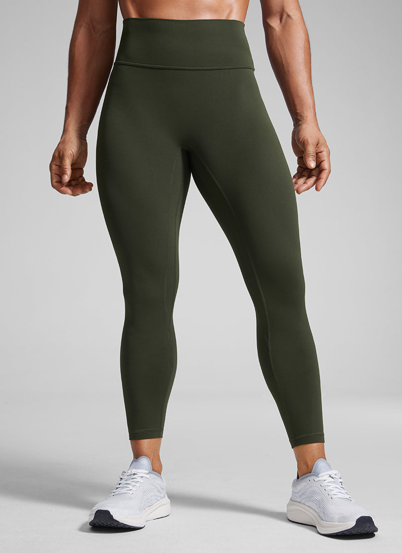 CRZ YOGA Damen Butterlift SecretSculpt Scrunch Butt Leggings - 64cm Olivgrün